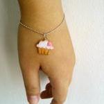 Cupcake Cookie Charm Bracelet - Pink Heart To The..